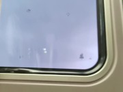 Girl masturbating tight pussy on the train 1/16