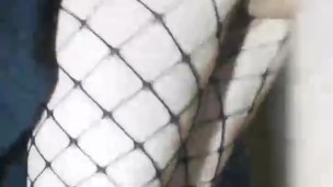 Fucked a neighbor in pantyhose in a cage to a standing orgasm