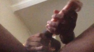 Big black dick goes from limp to hard plus balls