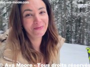 VLOG PORN, Une randonnée en raquette se transforme en baise exhib à la neige, j'avale tout le sperme 13/16
