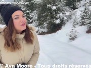 VLOG PORN, Une randonnée en raquette se transforme en baise exhib à la neige, j'avale tout le sperme 4/16