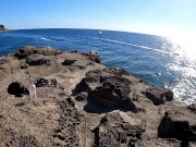 The BOATS watched us FUCK on the cliff! I CUM THREE TIMES and get a NO PROTECTION CREAMPIE 11/16