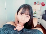 POV Sexy Japanese wife plays mistress! She fucks her man with her mouth and pussy and milks his cum! 2/16