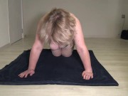 Doing exercises shaking big saggy tits, mature busty bbw milf. 6/16