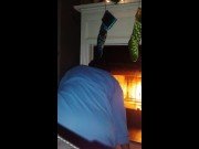 Made her put panties back on! Pulled them 2 the side and shot a huge creampie in her HOT YUNG SNATCH 1/16