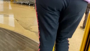 Helping pregnant girl wipe in the toilet