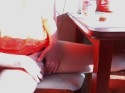 Beauty Decided to Masturbate at Dawn Over a Cup of Coffee. 12/16