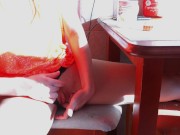 Beauty Decided to Masturbate at Dawn Over a Cup of Coffee. 8/16