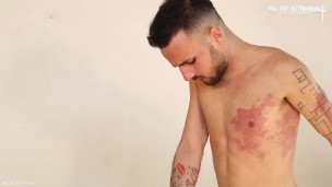 Ukrainian guy gets used by his master and fucked with a dildo stick