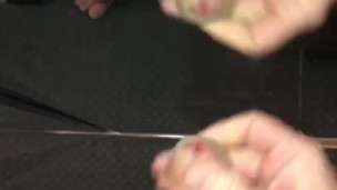 Mirror Masturbation Right After Finishing A Workout In The Gym, Nice Big Cum Shot On The Mirror