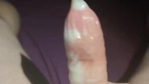Cum and piss in a condom