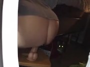 Riding a dildo with a butt plug in  11/16