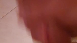 Big cock cums in the shower