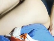 Passionate housewife in a red robe gets fucked doggy style and cums on her ass 12/16