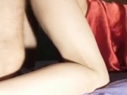 Passionate housewife in a red robe gets fucked doggy style and cums on her ass 6/16