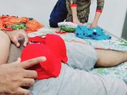 Desi Catches Stepson Masturbating On Her Bra Panty Than Helping Him To Cum With Hindi Voice 2/16