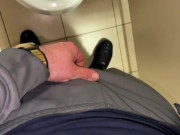 Handjob in public toilet ! Massive CUMSHOT 1/16