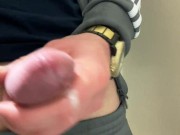 Handjob in public toilet ! Massive CUMSHOT 16/16