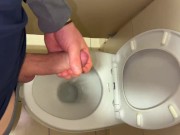 Handjob in public toilet ! Massive CUMSHOT 7/16