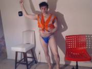 BI Cock Sucker etc Strokes His Hard Cock after A Hard Shift!