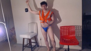 BI Cock Sucker etc Strokes His Hard Cock after A Hard Shift!