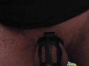 Chastity Anal Dildo Riding In Bed #6
