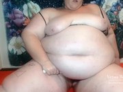 Huge belly bbw vibrator with tits out 1/16