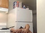 Ebony Bbw Playing With Asshole in Kitchen  1/16