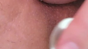 Chastity Glass Dildo Anal In Bed #3