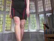 Copper seamed nylons upskirt