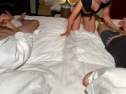 2 Simultaneous Sloppy Blowjobs! Sharing Beautiful Young Wife with Stranger (TEASER) 6/16