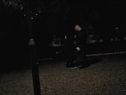 Training my slut wife in public park, blowjob and sucking dildo 11/16