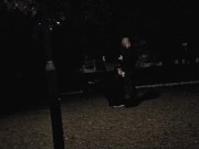 Training my slut wife in public park, blowjob and sucking dildo 12/16