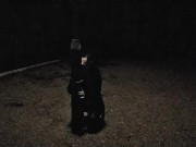 Training my slut wife in public park, blowjob and sucking dildo 2/16