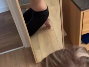 I get sucked off while my girlfriend is cleaning 12/16