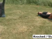 Knocked up slut takes a cock outdoors 12/16