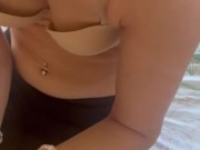 Kitchen blowjob and cum on leggings and feet  6/16