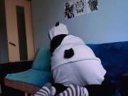 Cute girl with purple hair is delighted with my penis 1/16