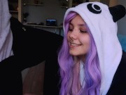 Cute girl with purple hair is delighted with my penis 7/16