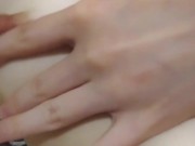 Sucking my fingers with a wet tongue and drool on the nipple / fingers licking / puffy nipples