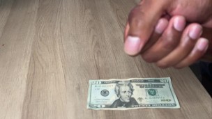 Horny Fag Wanking On $20 Dollars and Eating Cum