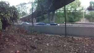 risky public jerkoff and ejaculate near highway