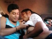 Morena tímida chupando y montando polla caliente por primera vez y en el auto 2/16