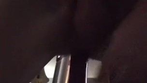Craving a MASSIVE cock so I ride my gfs 8in x 3.5in strap-on