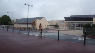 Totaly naked in the street in public