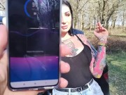 Scopata con toys e sigaretta all'aperto 15/16