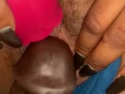 CREAMY WET PUSSY AND MILKING ALL OVER MY TOY AND MY GF BIG STRAP!SQUIRTING 9/16