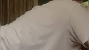 Upstairs neighbor while husband's gone