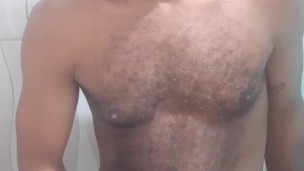 Playing with Cock, Listen Music and Showering after Hair Cut