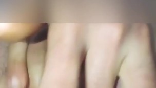 Gay's dick fuck his own ass hole and cum